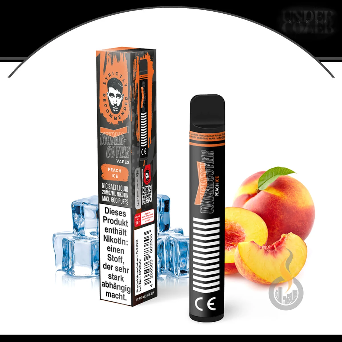 Undercover Vapes By Samra Einweg E-Zig - Peach Ice 1 Undercover Vapes By Samra Einweg E-Zig - Peach Ice