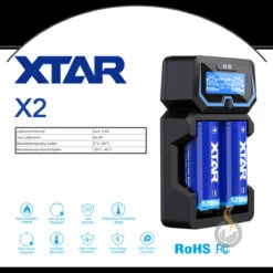 Xtar X2 Ladegerät Für Zwei Akkus (2-Schacht) -VapeZone Deutschland Xtar X2 description