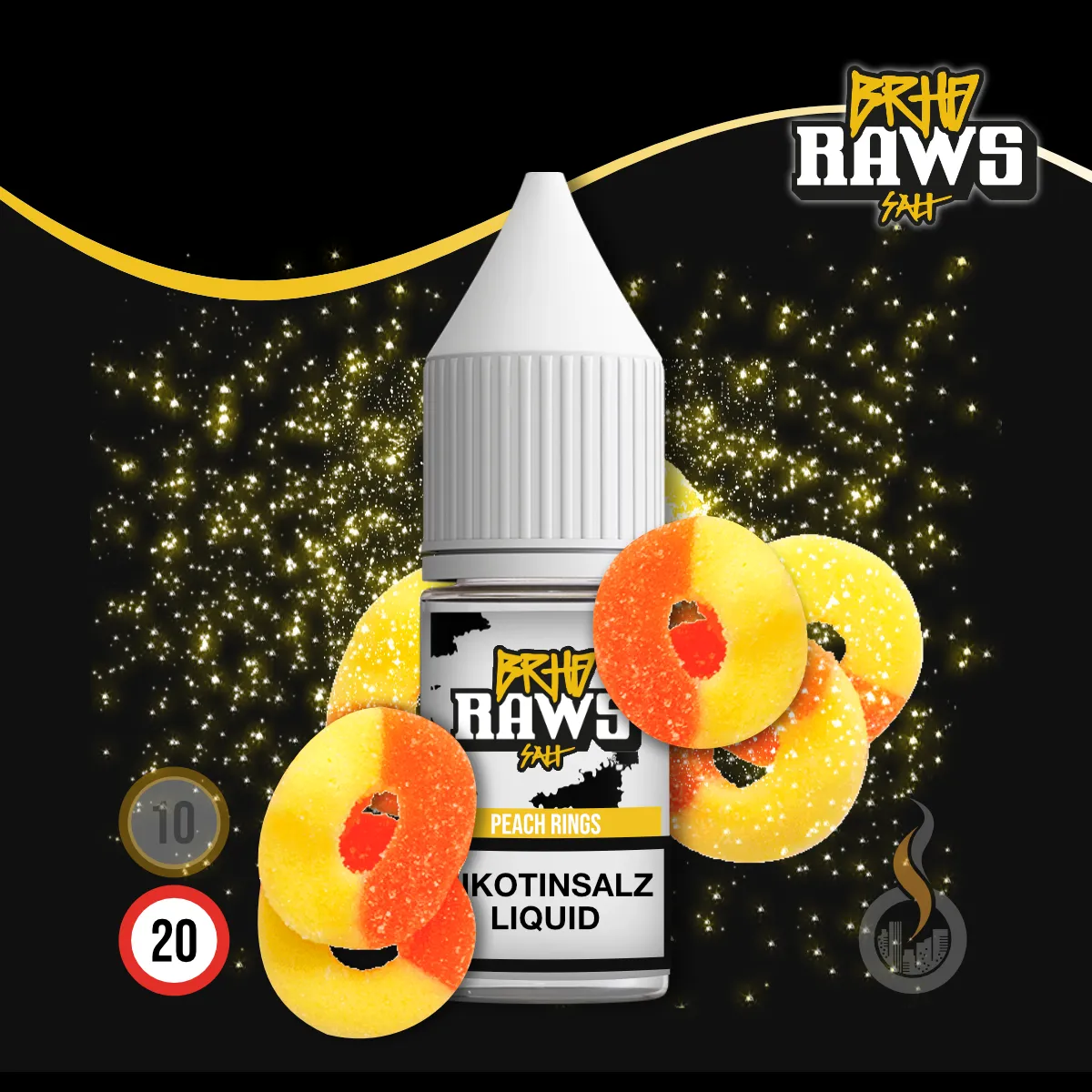 BAREHEAD Hybrid Nikotinsalz RAWS Peach Rings Liquid - 10 Ml 1 BAREHEAD Hybrid Nikotinsalz RAWS Peach Rings Liquid - 10 Ml