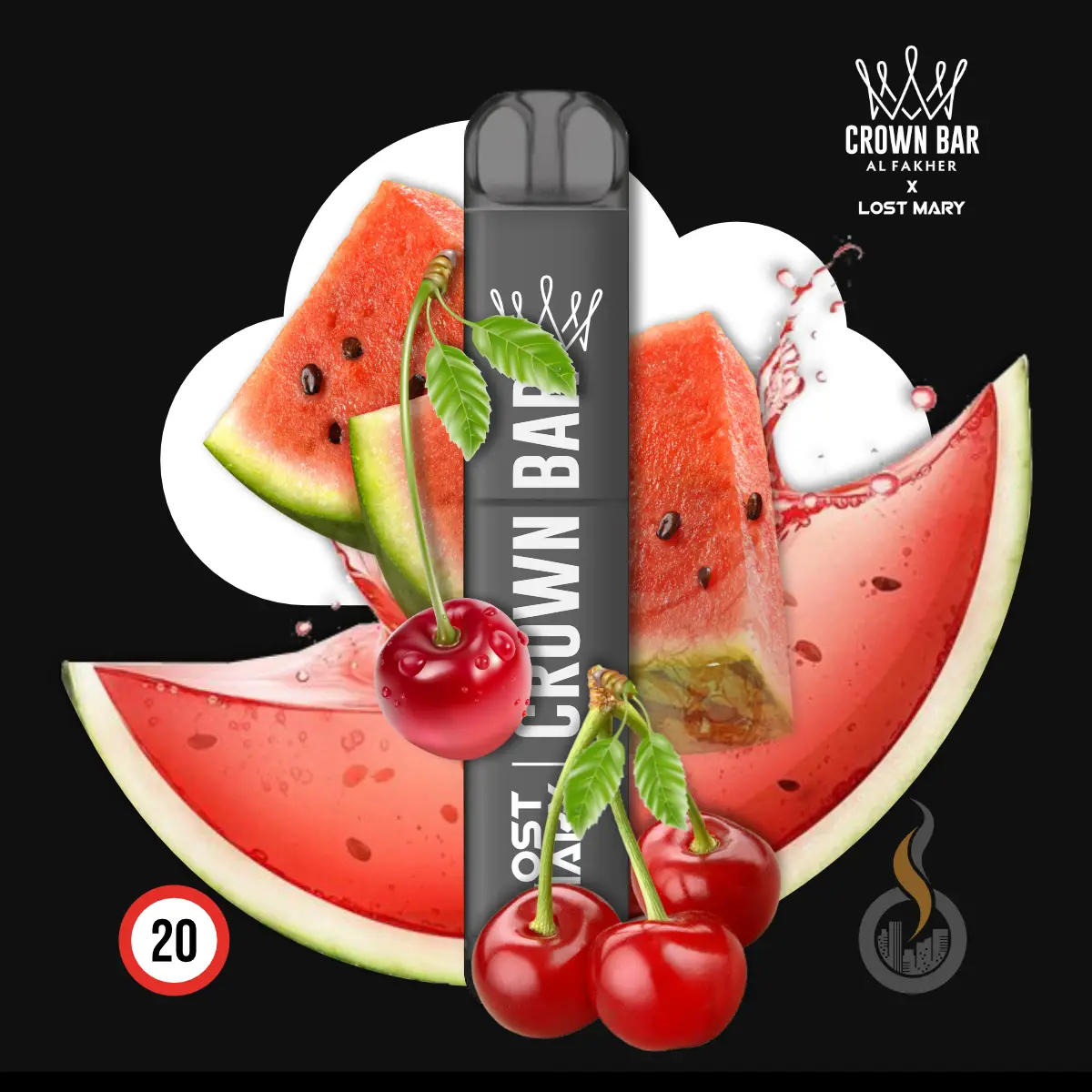 Crown Bar By Al Fakher X Lost Mary Watermelon Cherry 1 Crown Bar By Al Fakher X Lost Mary Watermelon Cherry