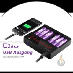 Efest LUC V6 Ladegerät 6-Schacht -VapeZone Deutschland efest luc v6 ladegeraet 4