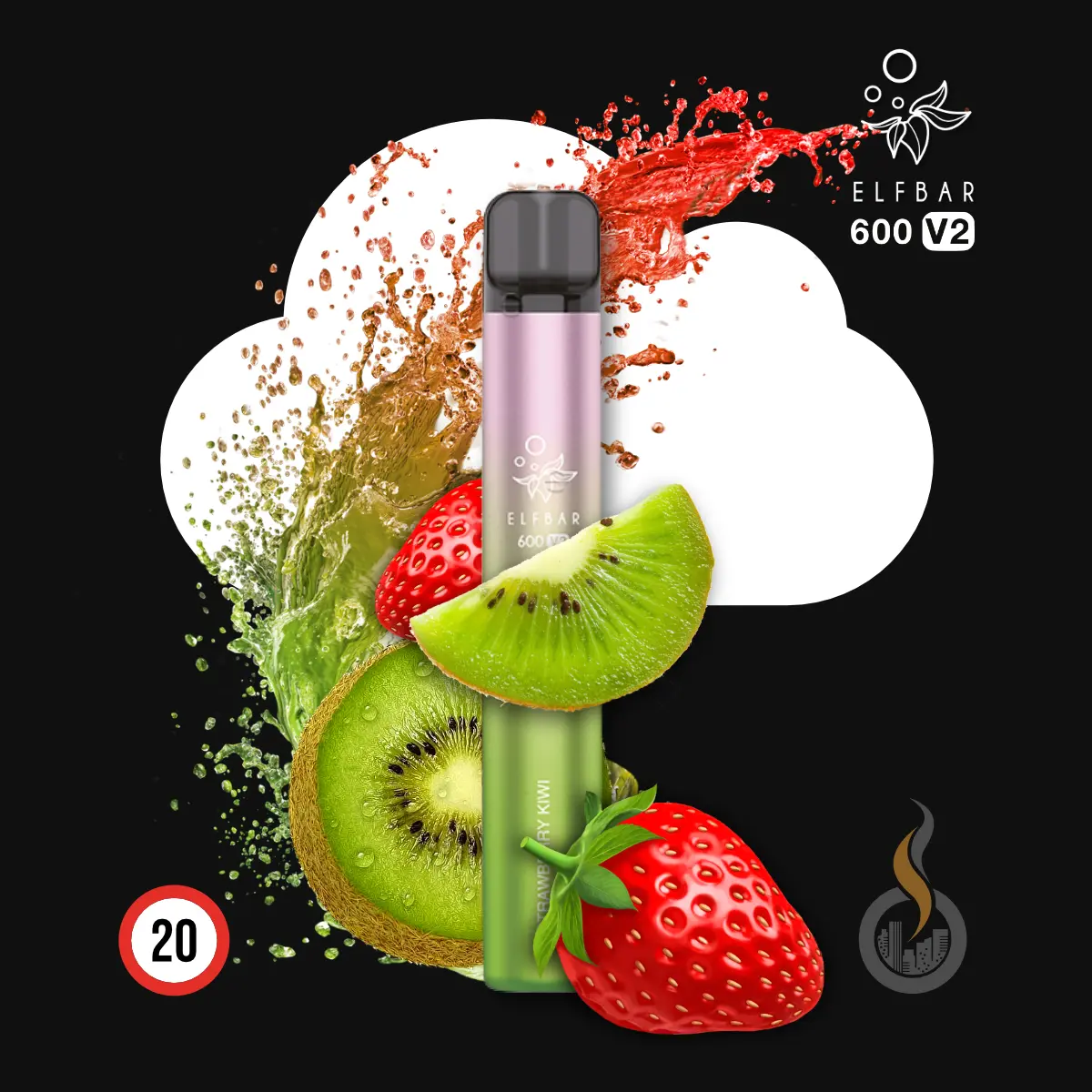 ELF BAR 600 V2 Strawberry Kiwi 1 ELF BAR 600 V2 Strawberry Kiwi