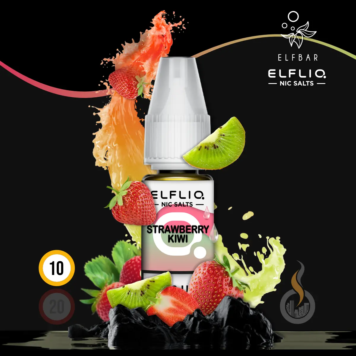 ELFLIQ By Elfbar Strawberry Kiwi Nikotinsalz Liquid - 10 Ml 1 ELFLIQ By Elfbar Strawberry Kiwi Nikotinsalz Liquid - 10 Ml