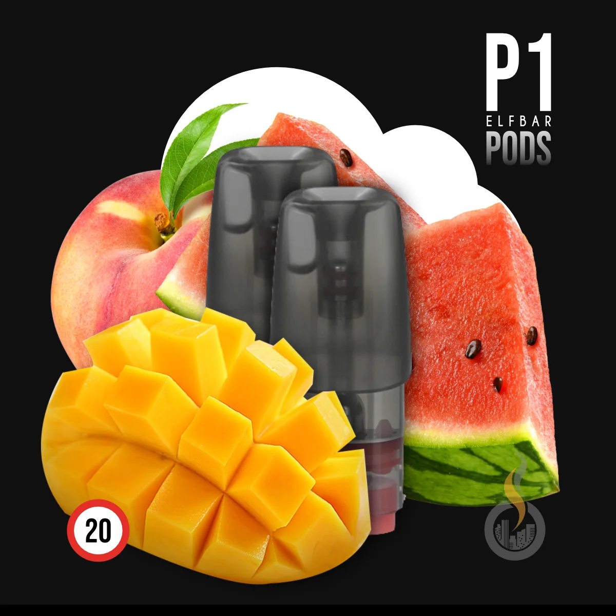 2x Elfbar Mate500 P1 Prefilled Pod Mango Peach Watermelon - 20 Mg 1 2x Elfbar Mate500 P1 Prefilled Pod Mango Peach Watermelon - 20 Mg