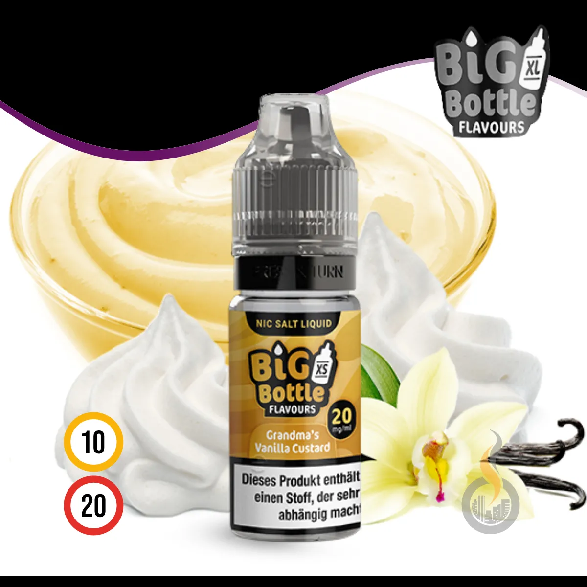 BIG BOTTLE FLAVOURS Grandma's Vanilla Custard Nic Salt Liquid - 10 Ml 1 BIG BOTTLE FLAVOURS Grandma's Vanilla Custard Nic Salt Liquid - 10 Ml