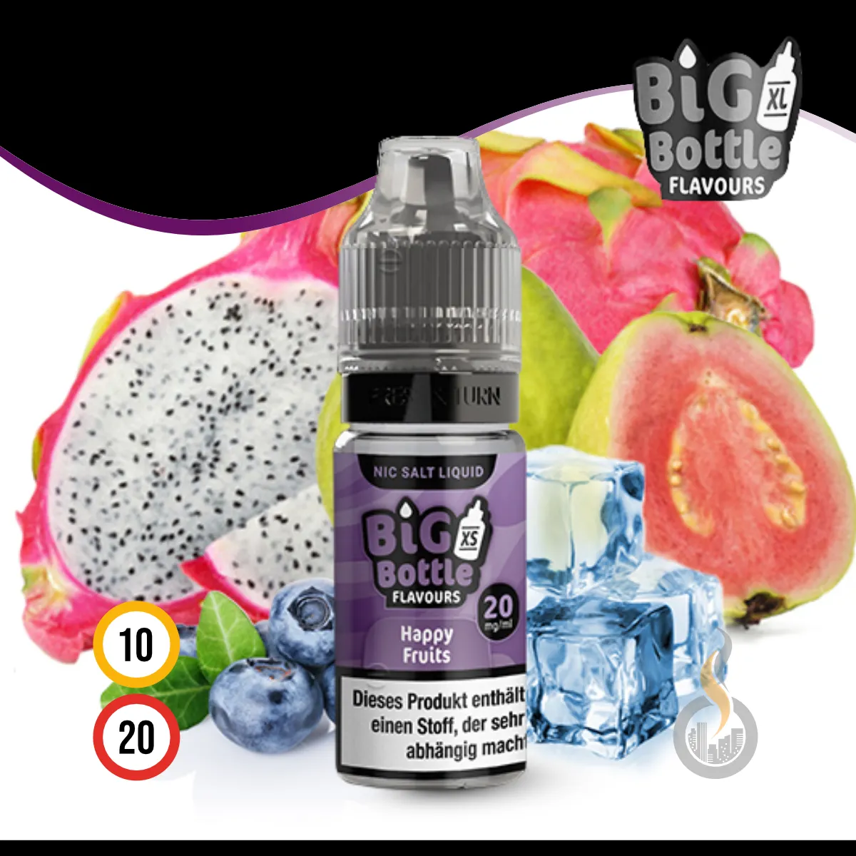 BIG BOTTLE FLAVOURS Happy Fruits Nic Salt Liquid - 10 Ml 1 BIG BOTTLE FLAVOURS Happy Fruits Nic Salt Liquid - 10 Ml