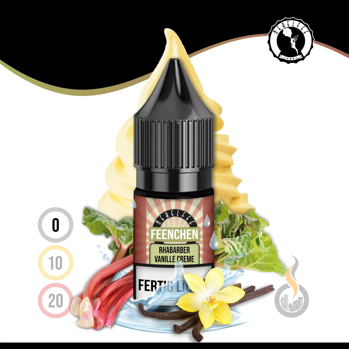 Nebelfee Rhabarber Vanillecreme Feenchen Liquid - 10 Ml 1 Nebelfee Rhabarber Vanillecreme Feenchen Liquid - 10 Ml