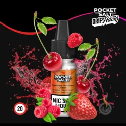 POCKET SALT Nikotinsalz Liquid Strawberry Raspberry Cherry - 10 Ml