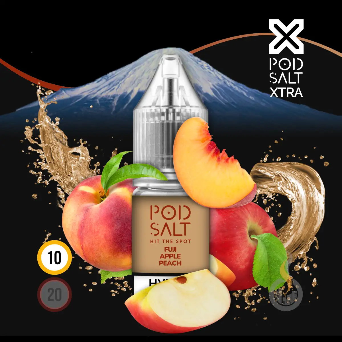 POD SALT XTRA Fuji Apple Peach Liquid - 10 Ml 1 POD SALT XTRA Fuji Apple Peach Liquid - 10 Ml