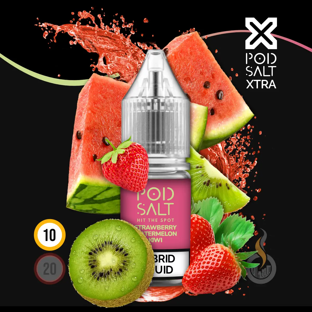 POD SALT XTRA Strawberry Watermelon Kiwi Liquid - 10 Ml 1 POD SALT XTRA Strawberry Watermelon Kiwi Liquid - 10 Ml